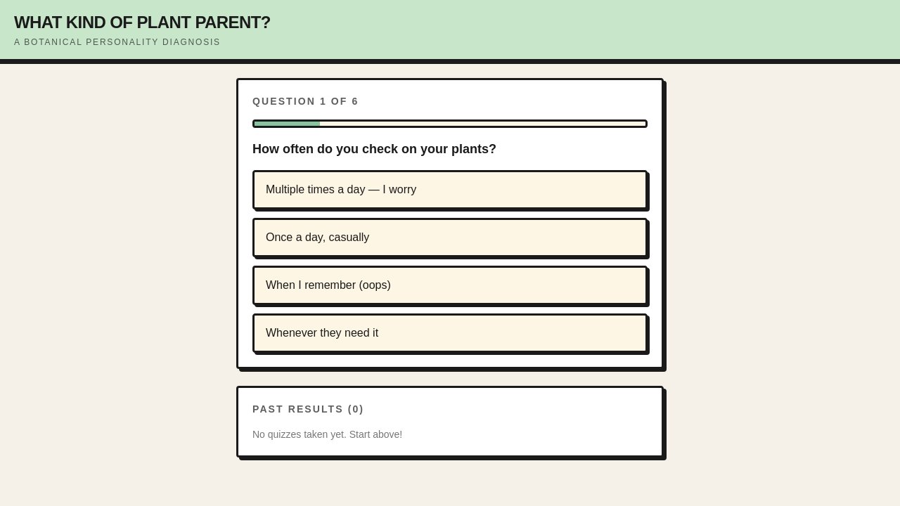 Plant Parent Quiz